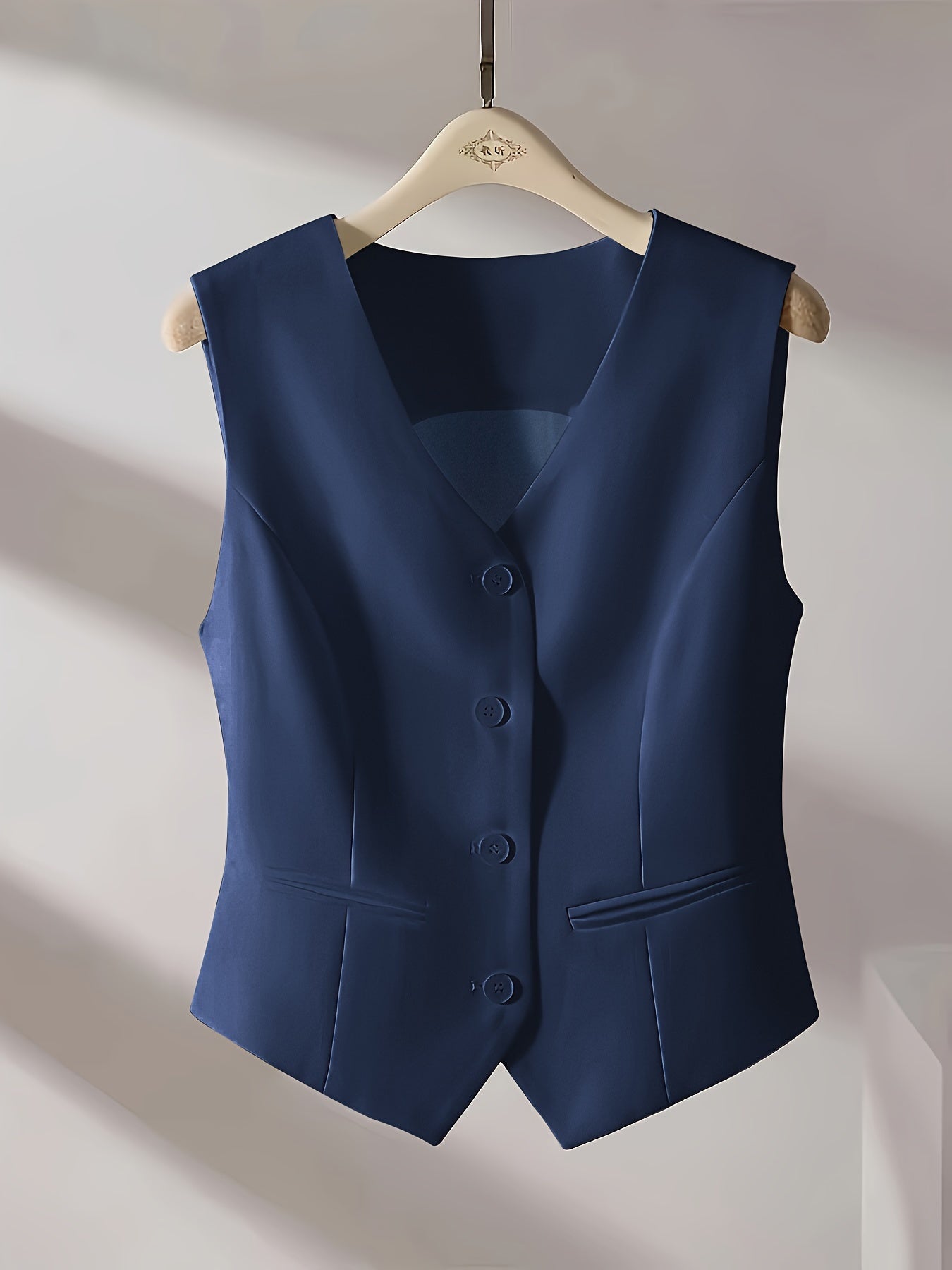 Paloma - Casual effen dames gilet met v-hals en knoopsluiting