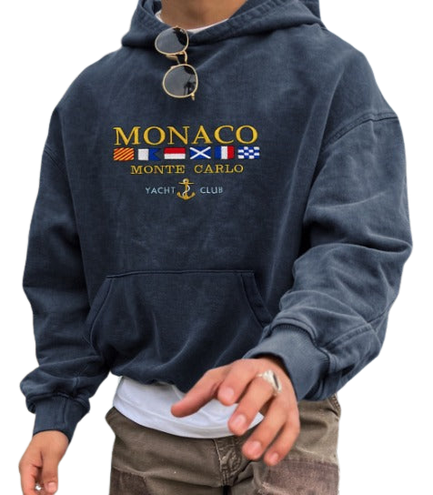 Felesty Luxe Monaco yacht club hoodie blauw 