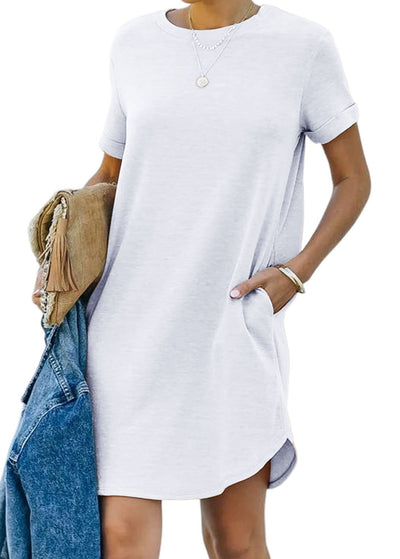 Florence Côté | Casual T-shirt jurk met korte mouwen en zakken