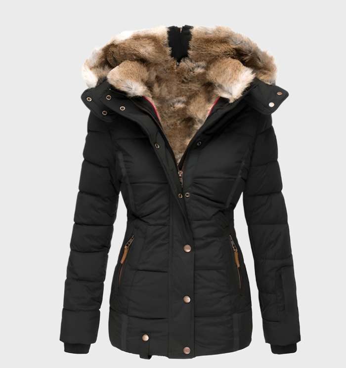 Dikke en Warme Slim Fit Winterjas met Capuchon - Midea