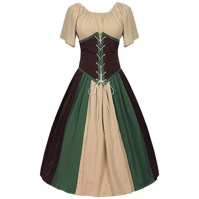 Glorieuze Renaissance Jurk Vrouwen Middeleeuwse Gotische Lange Maxi Retro Vestido Victoriaanse Veter Up Paty Baljurk