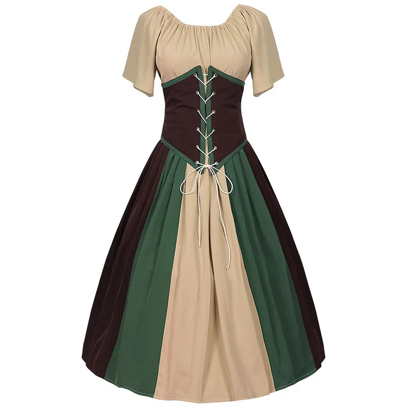 Glorieuze Renaissance Jurk Vrouwen Middeleeuwse Gotische Lange Maxi Retro Vestido Victoriaanse Veter Up Paty Baljurk