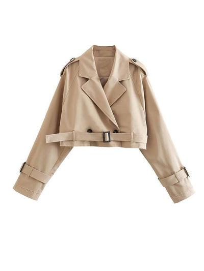 Korte trenchcoat beige