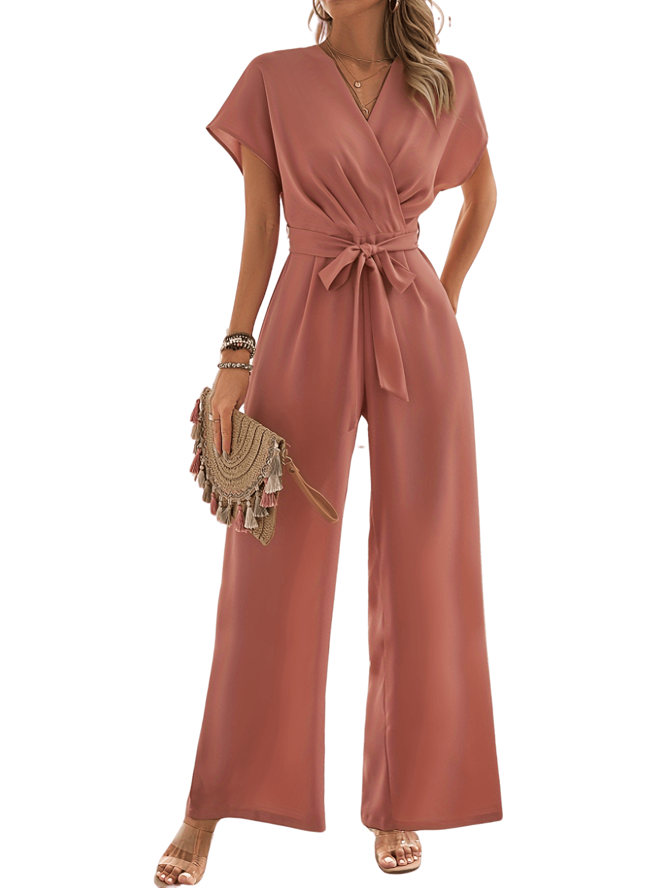 Harper - Stijlvolle straight leg dames jumpsuit met v-hals - Felesty