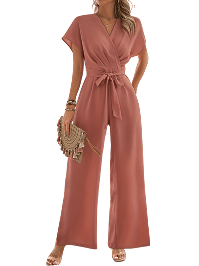 Harper - Stijlvolle straight leg dames jumpsuit met v-hals - Felesty