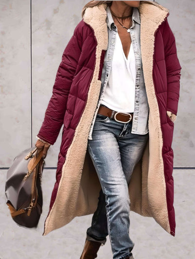 Jane - Warme en comfortabele winter trenchcoat jas met zakken en fleece voering