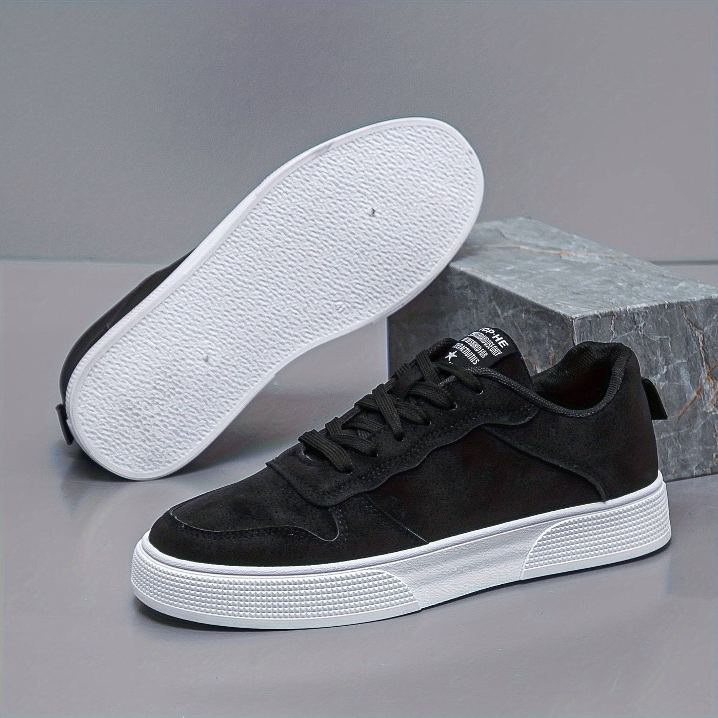 Tony - Suede heren sneaker met hoge zool