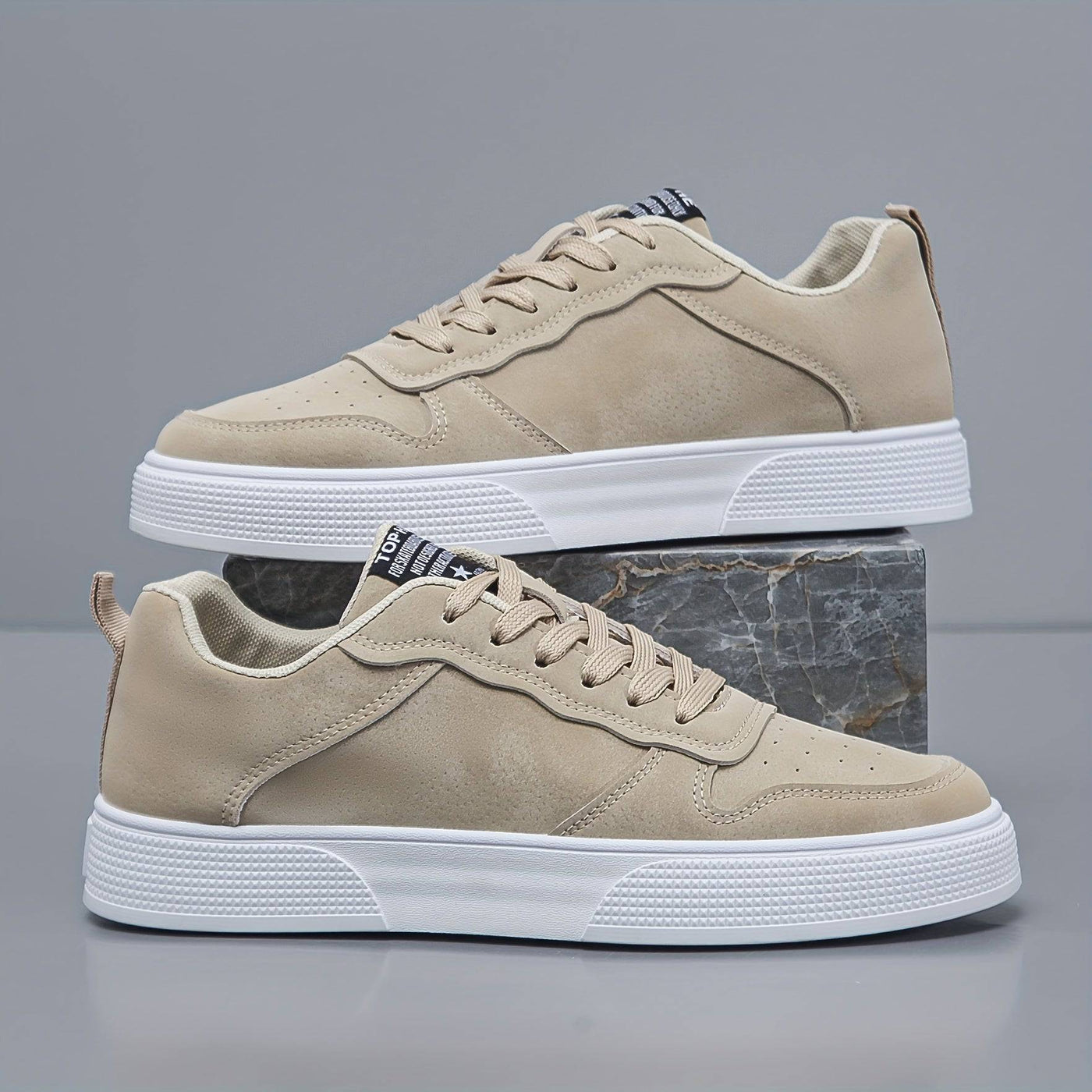 Tony - Suede heren sneaker met hoge zool